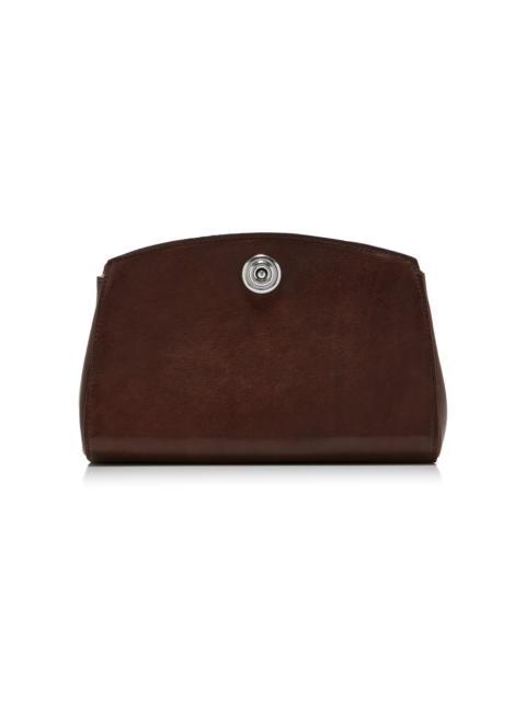 Liffner Pushlock Leather Clutch brown