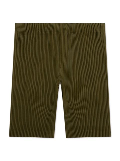ISSEY MIYAKE COLOR PLEATS SHORTS - OLIVE KHAKI