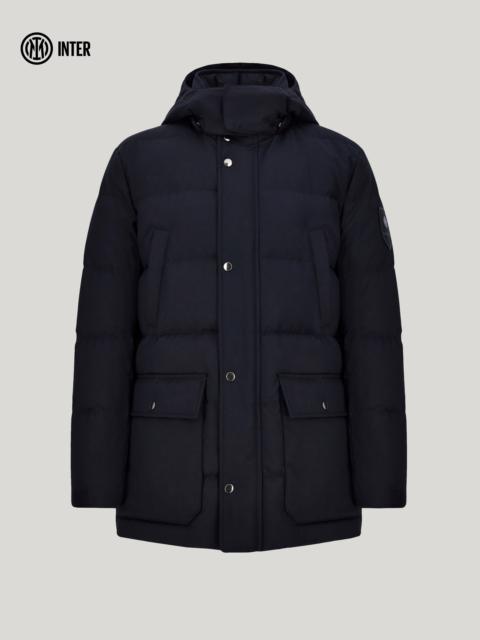 Canali BLUE VISCOSE-BLEND DOWN JACKET - INTER COLLECTION