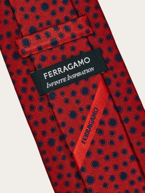 FERRAGAMO Pois print silk tie