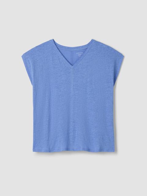 EILEEN FISHER Organic Linen Jersey V-Neck Tee