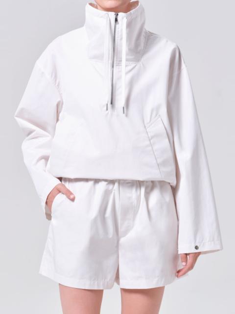 AGOLDE LYDIA NYLON POPOVER ANORAK IN CHALK WHITE