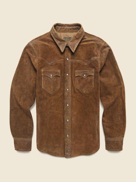 RRL by Ralph Lauren Willett Suede Shirt Jacket - Brown