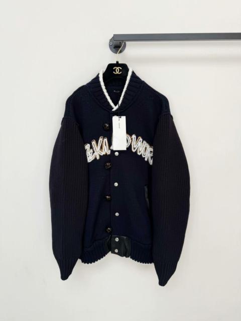 sacai Sacai brand knit baseball jacket