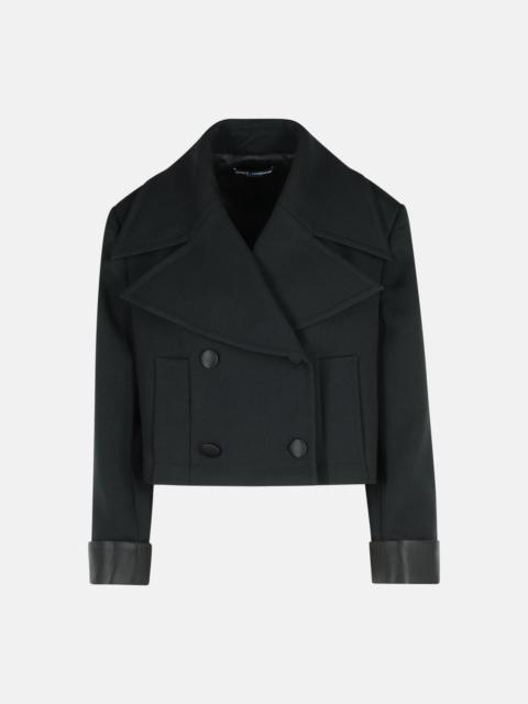 Dolce & Gabbana BLACK VIRGIN WOOL BLEND JACKET