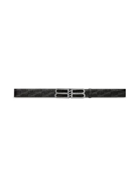 BALENCIAGA Men's Bb Signature Belt 40mm Bb Monogram Coated Canvas in Black