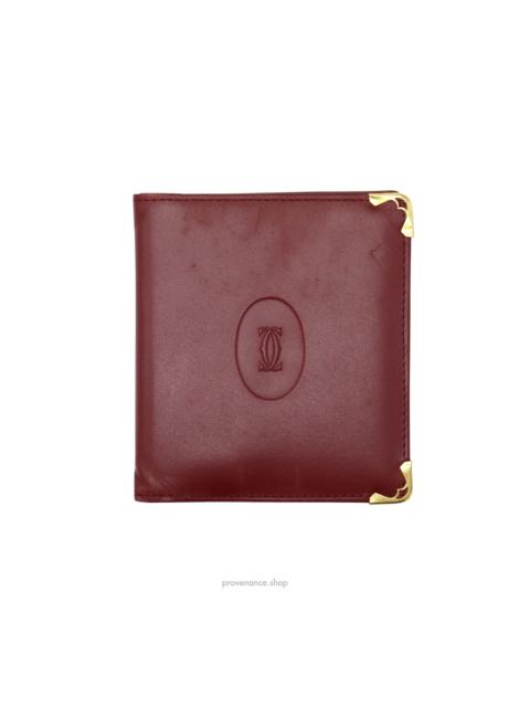 Cartier Bifold Wallet - Burgundy Calfskin Leather
