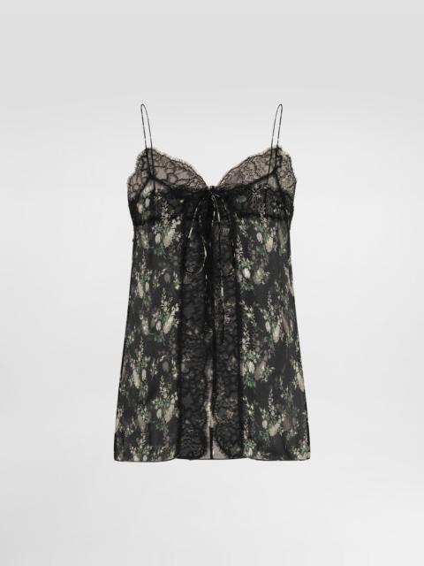 Dolce & Gabbana Rose and flower-print chiffon top