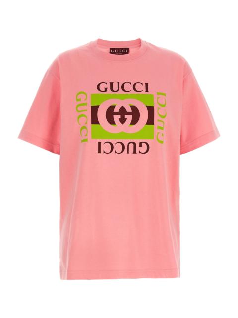 GUCCI 'gucci Incrocio Gg E Web' Print T-shirt