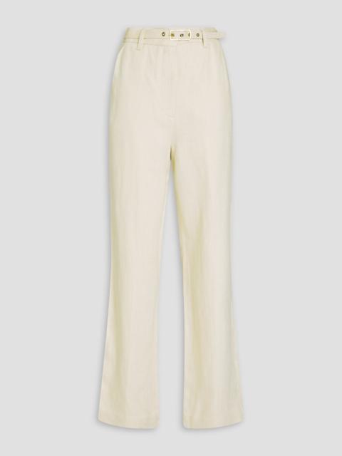 Zimmermann Belted linen straight-leg pants