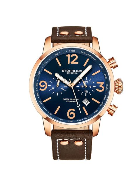 Other Designers Stuhrling Original Aviator Quartz Blue Dial Men's Watch M13647