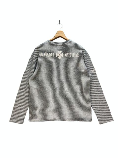 Other Designers Japanese Brand - AMBITION BACK BIG LOGO STRIPED & KNITTED SWEATER #7249-121