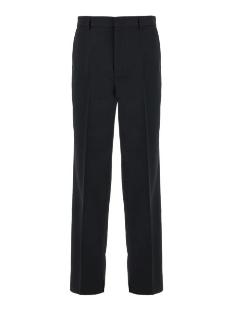 GUCCI Gucci Men Black Straight Pants With Tonal Logo Lettering In Wool Man