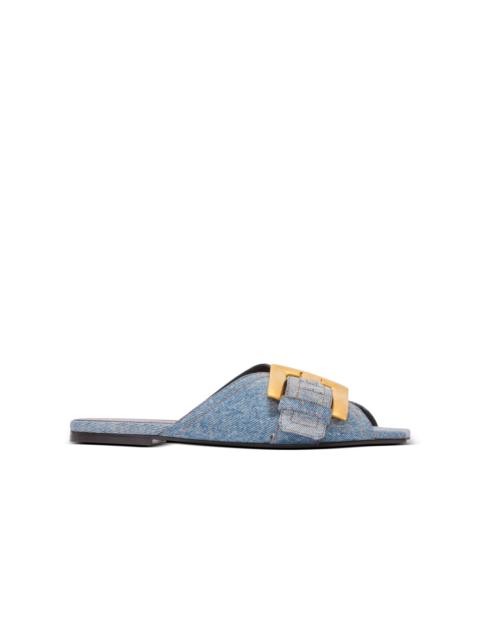 Balmain Anthem flat denim sandals