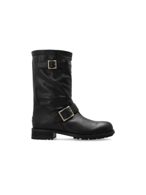 JIMMY CHOO JIMMY CHOO 'Biker Mid' Black Boots New & Authentic (Women's
