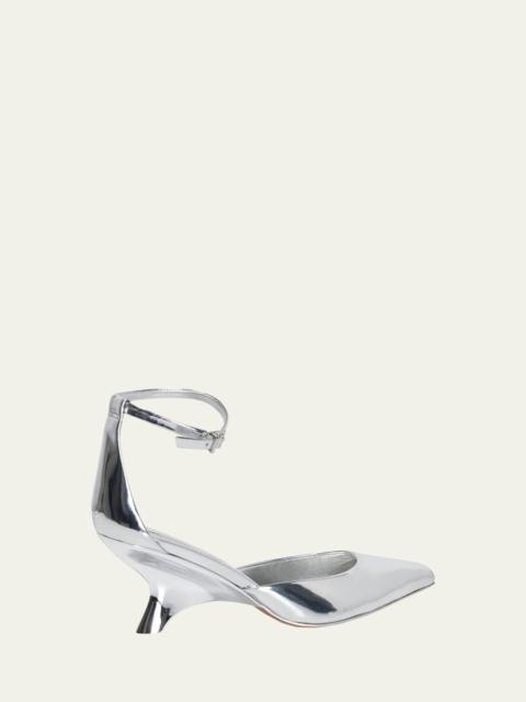 SIMKHAI Vixen Metallic Patent Leather Wedge Pumps