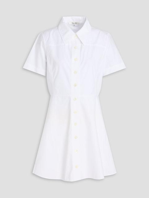 FRAME Flared cotton-poplin mini shirt dress