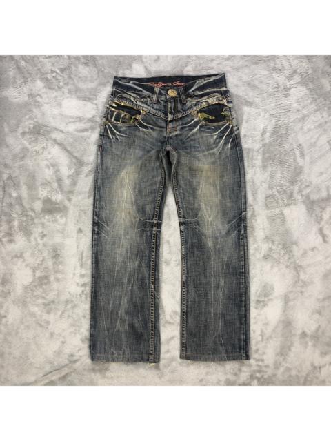 Other Designers Distressed Denim - RIOBERA JEANS JAPAN TRASHED DISTRESS DENIM PANT #6125-220