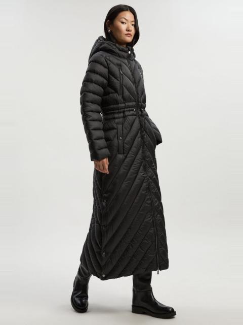 KAREN MILLEN Karen Millen Petite Lightweight Packable Maxi Coat in Black at Nordstrom