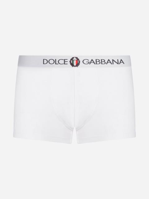Dolce & Gabbana Two-way-stretch jersey regular-fit boxers with emblem
