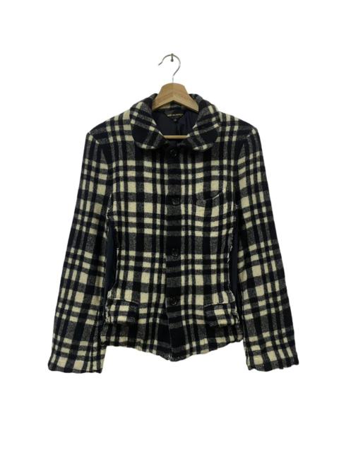 AD2007🔥Comme Des Garçons Plaid Wool Hybrid Jacket