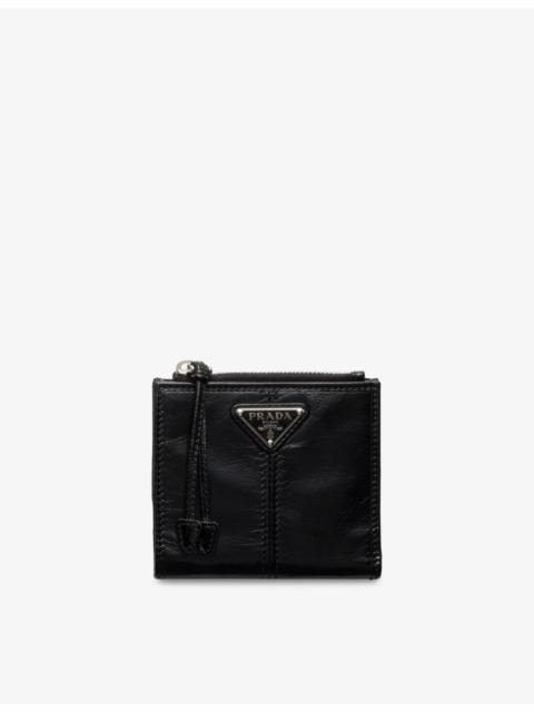 Prada Brand-Plaque Small Leather Wallet