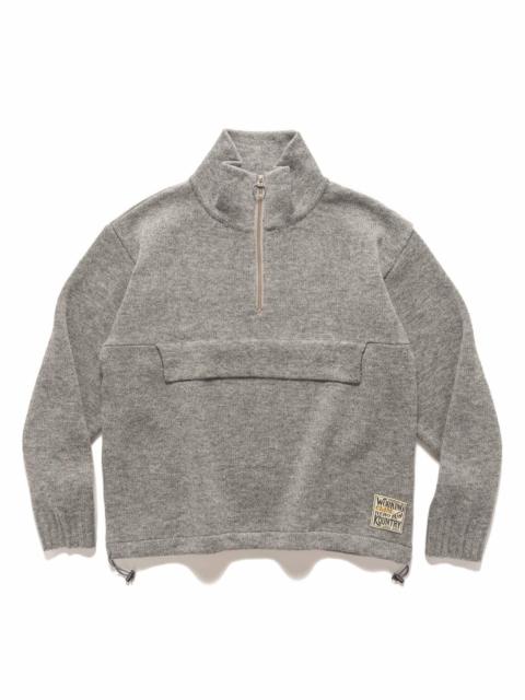 Kapital 5G Shetland Wool Half ZIP Anorak Grey