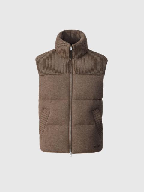 MACKAGE BRAXTON Cashmere Wool Blend Vest with Contrast Yoke
