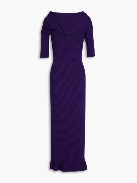 Other Designers Off-the-shoulder ribbed-knit midi dress