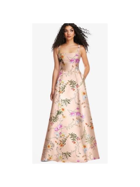 Other Designers NWT‎ Alfred SungFloral Corset Satin Gown Butterfly Botanica-Pink Sand Sz 14 $302