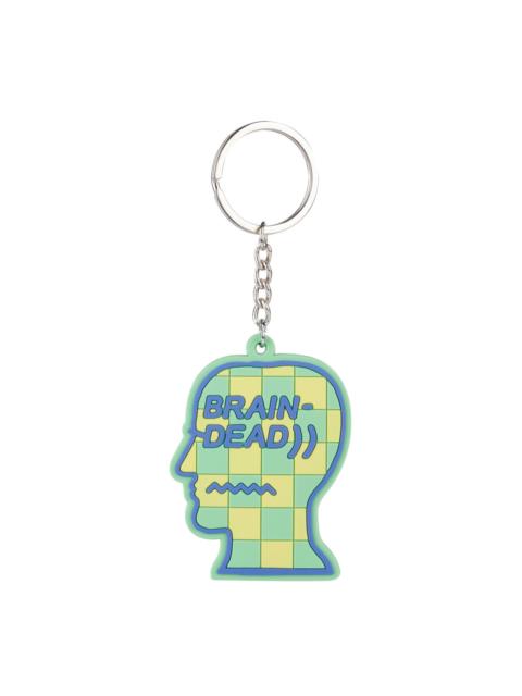 BRAIN DEAD Logohead Keychain Checkered - Green