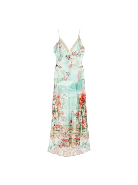 V-neck bias slip dress