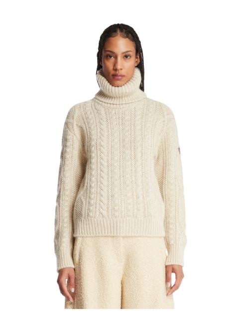 Moncler Grenoble Ivory Wool Turtleneck Sweater
