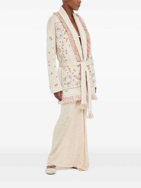 Alanui Alanui Bandana Jacquard Fringed Cardi-coat