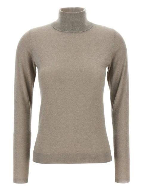 Brunello Cucinelli Brunello Cucinelli Women Sparkling Cashmere And Silk Lightweight Turtleneck Sweater