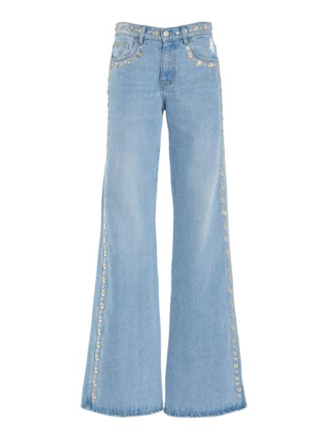 COPERNI Studded Rigid High-Rise Wide-Leg Jeans light wash