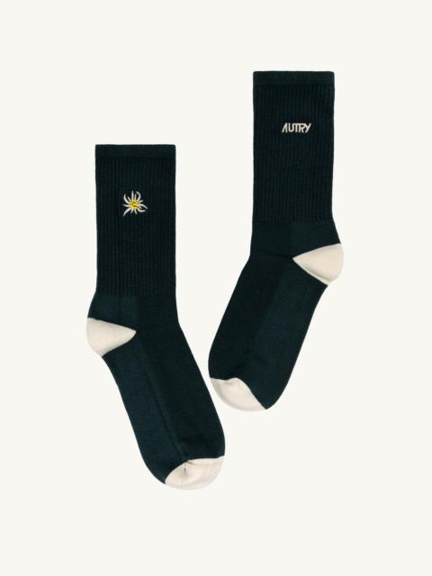 AUTRY UNISEX RIBBED SOCKS WITH EDELWEISS LOGO