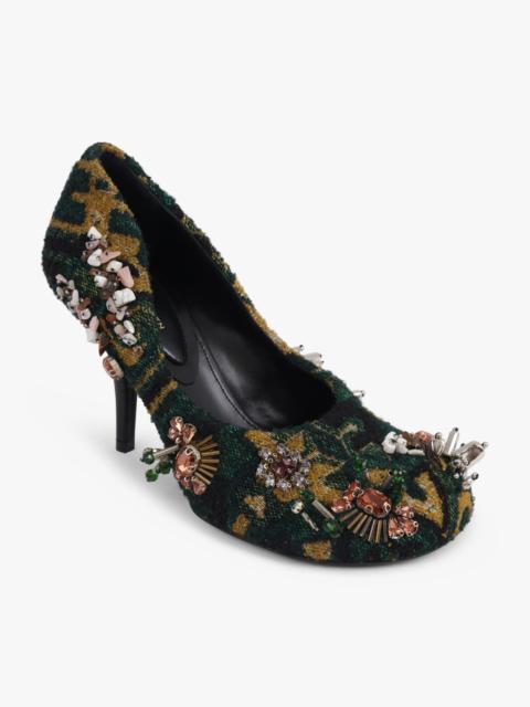 Dries Van Noten EMBELLISHED 90MM ROUND TOE PUMP | BOTTLE/MULTI