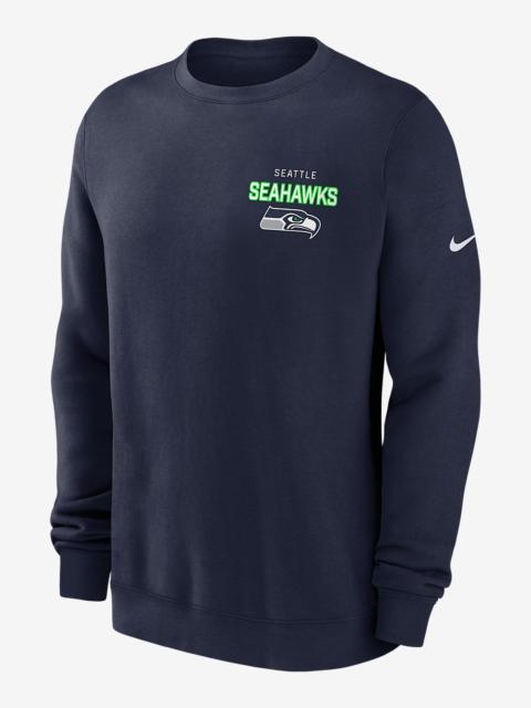 Nike Seattle Seahawks Draw Block Club Men's Nike NFL Pullover Crew
