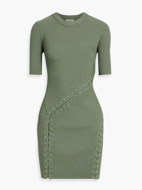 SIMKHAI Gilly lace-up ribbed-knit mini dress