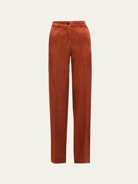 Dries Van Noten Paxy Wide-Leg Satin Pants