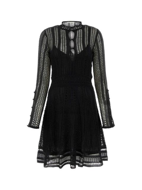 Chloé Chloe Women Black Linen Blend Mini Dress