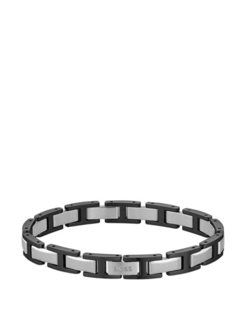 BOSS TWO-TONE H-LINK CUFF WITH LOGO CLASP