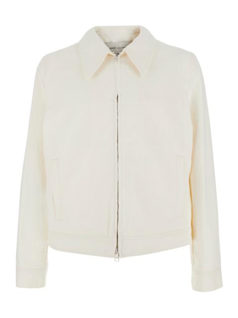 AMI Paris Ami Paris Men Tonal Ami De Coeur Zipped Jacket
