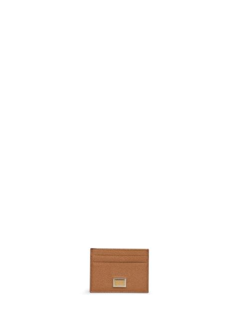 Dolce & Gabbana Dolce & Gabbana Women Caramel Dauphine Calf Leather Card Holder