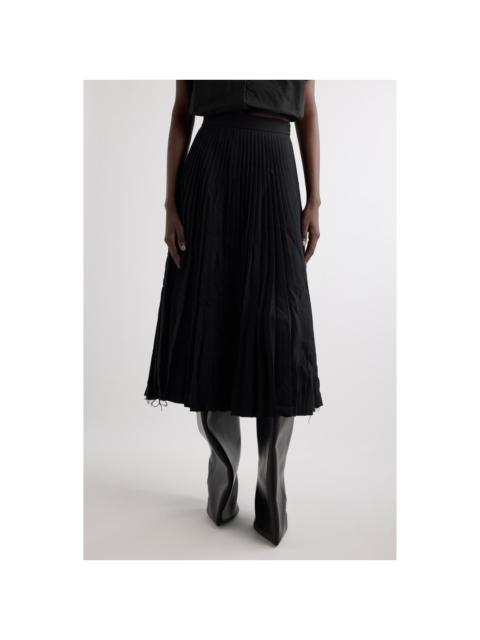 Balenciaga Pleated Wool Skirt in Black at Nordstrom