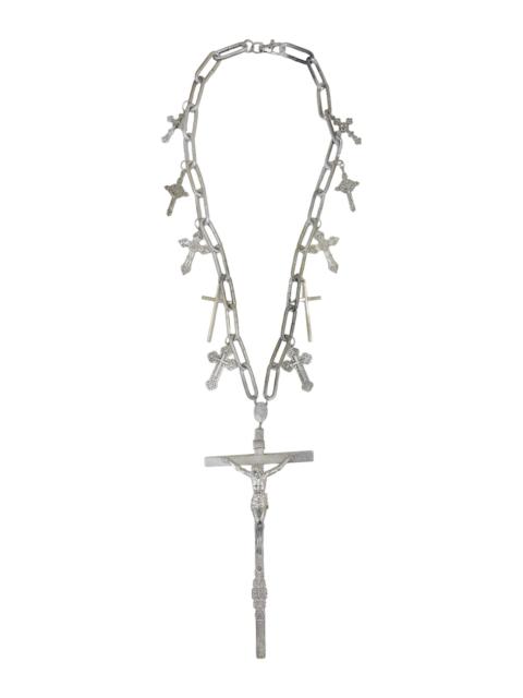 Jean Paul Gaultier Jean Paul Gaultier 90S Sample 1/1 XXL Silver 11 Crucifix Cross Chain Necklace
