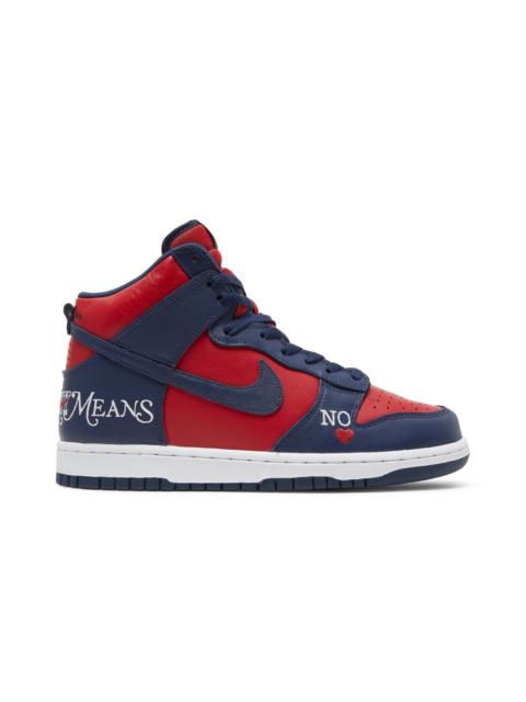 Nike Supreme x Dunk High SB 'By Any Means - Red Navy'