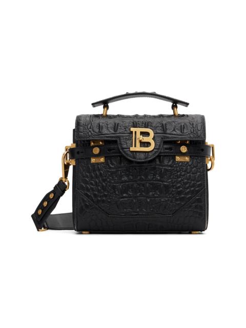 Balmain Black B-Buzz 23 Crocodile-Print Leather Bag