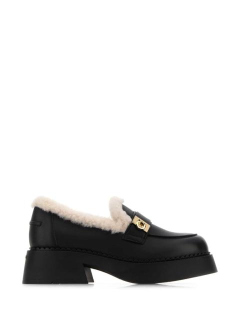 FERRAGAMO Salvatore Ferragamo Women Black Leather Caminia Loafers